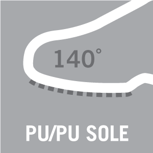 PU/PU talpanyag, 140°C-ig ellenáll - Piktogram